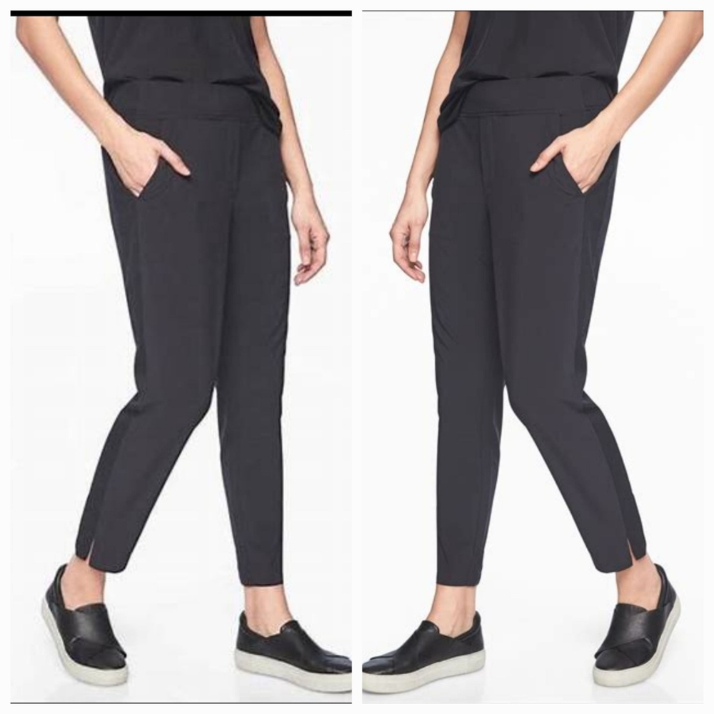 Athleta Black Active Athletic Stretchy Pull on Brooklyn Ankle Pants Size 12